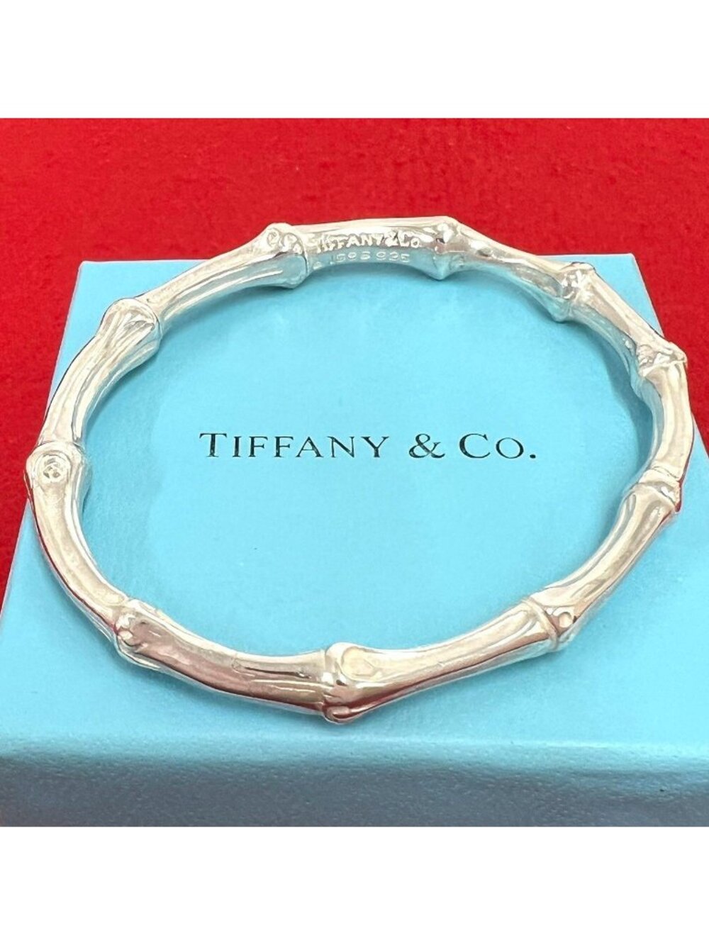 Tiffany & Co Vintage Bamboo Bangle 925 Sterling Silver Bracelet